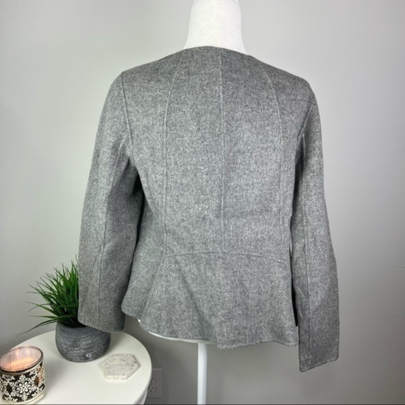 Talbots womens wool blend grey double faced open jacket size large - Picture 5 of 8